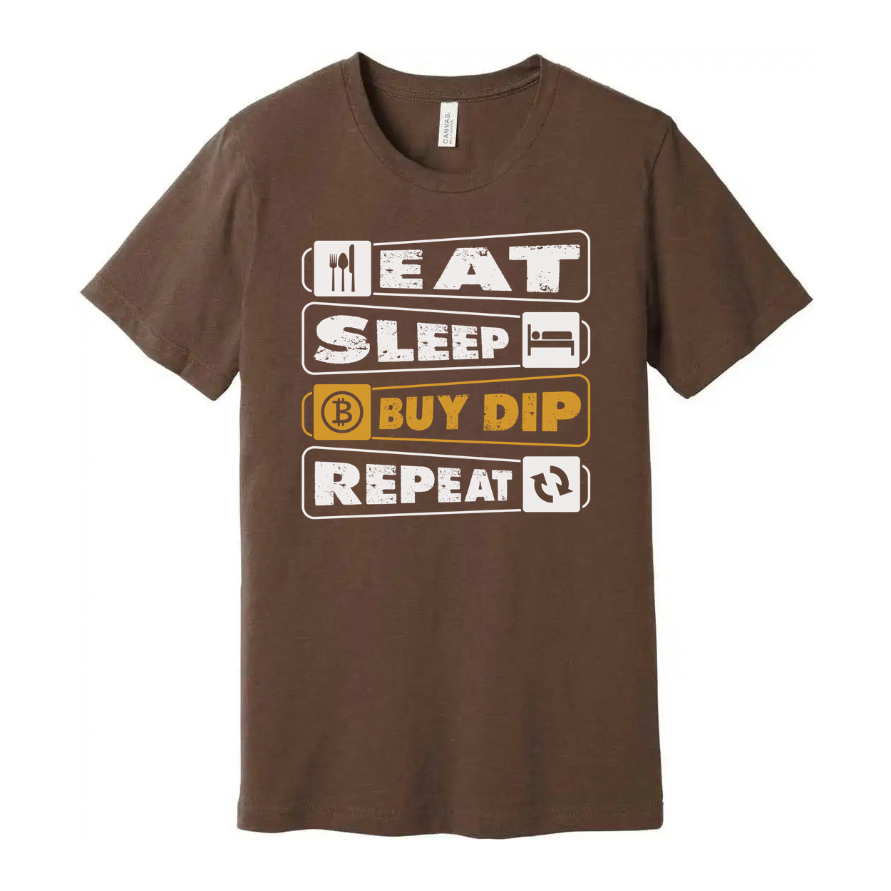Unisex Crypto Bitcoin T Shirt With Eat Sleep Buy Dip Repeat Graphic Tee Design Artwork