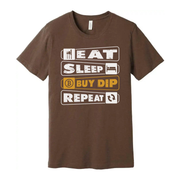 Unisex Crypto Bitcoin T Shirt With Eat Sleep Buy Dip Repeat Graphic Tee Design Artwork