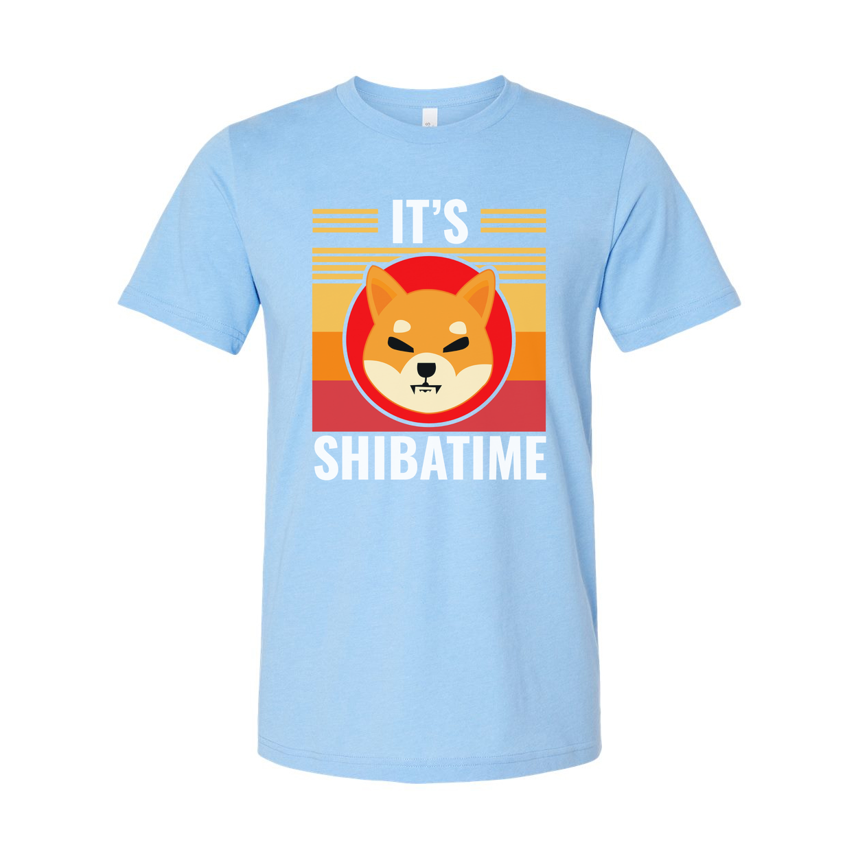 Its Shiba Time Graphic T Shirt With Retro Sunrise And Playful Shiba Inu Illustration For Casual Unisex Wear