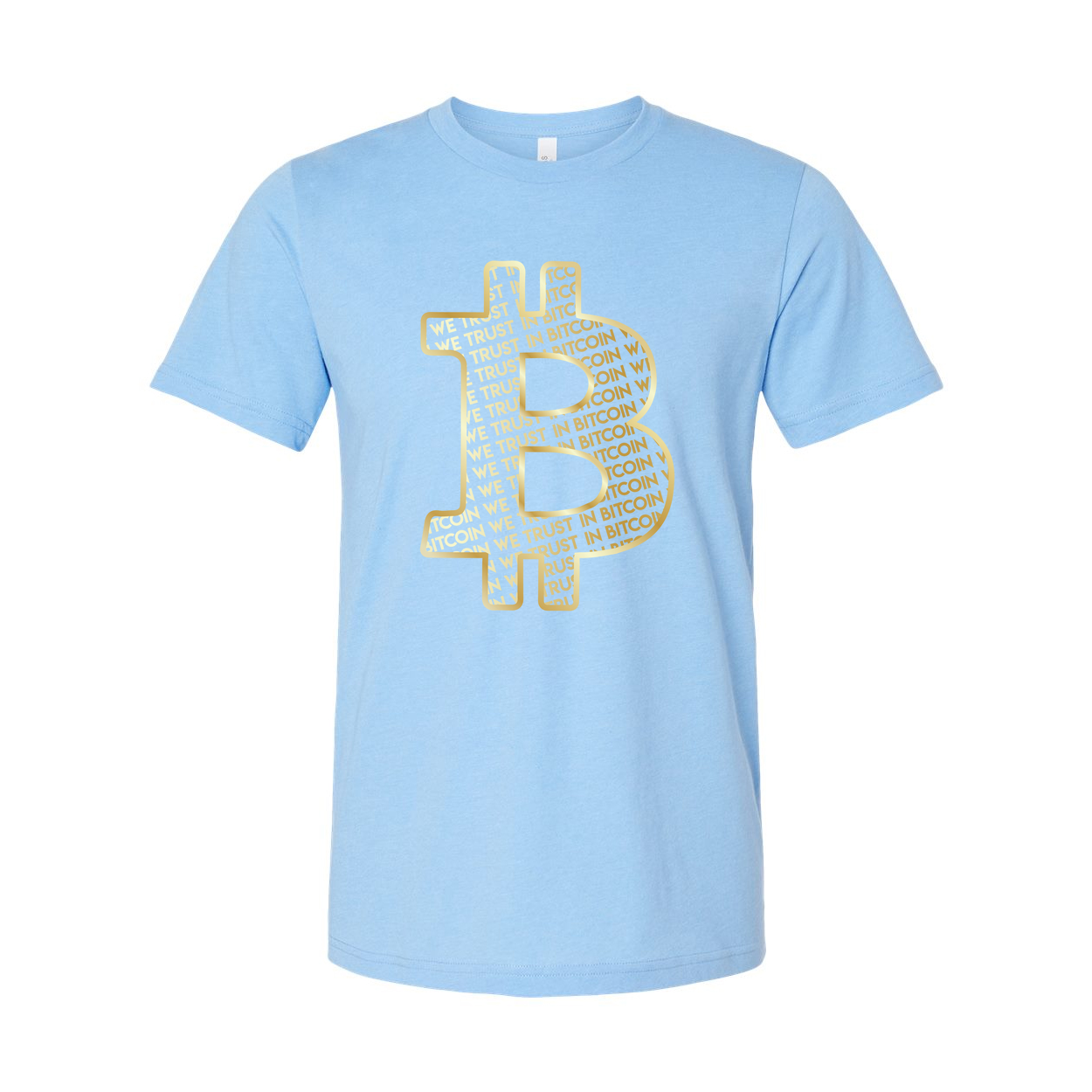Unisex Bitcoin Symbol Graphic Tee With Gold Outline And Trust In Bitcoin Pattern