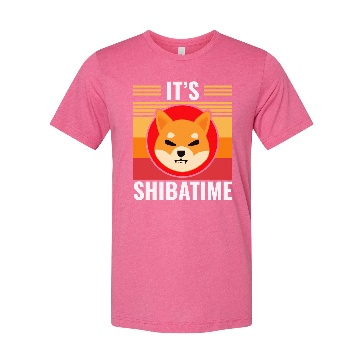 Its Shiba Time Graphic T Shirt With Retro Sunrise And Playful Shiba Inu Illustration For Casual Unisex Wear