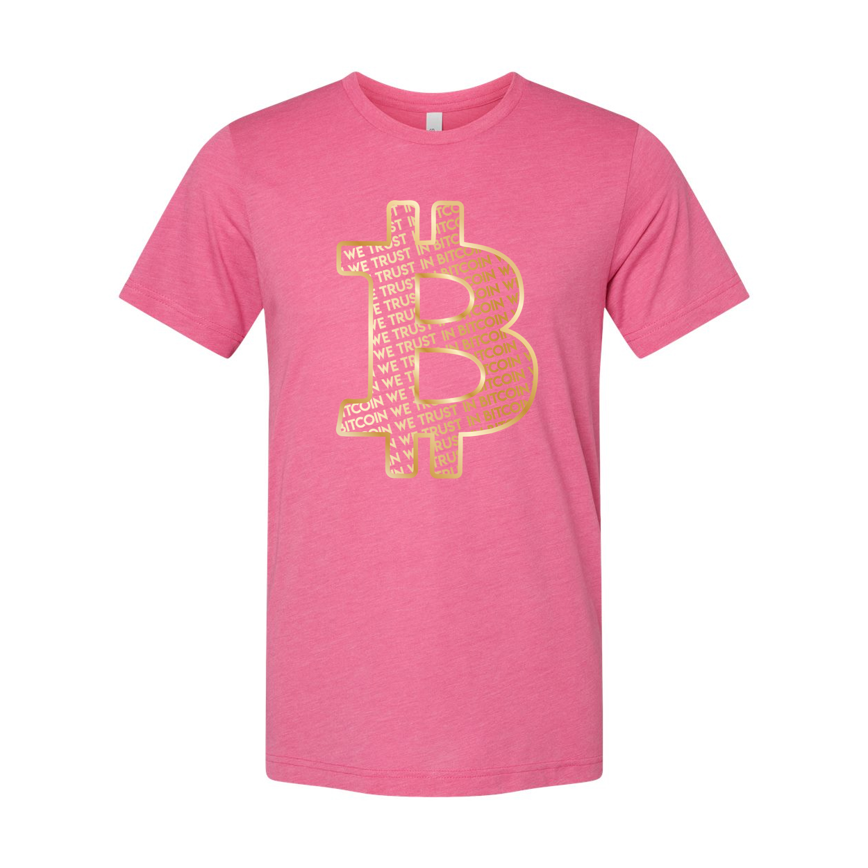 Unisex Bitcoin Symbol Graphic Tee With Gold Outline And Trust In Bitcoin Pattern