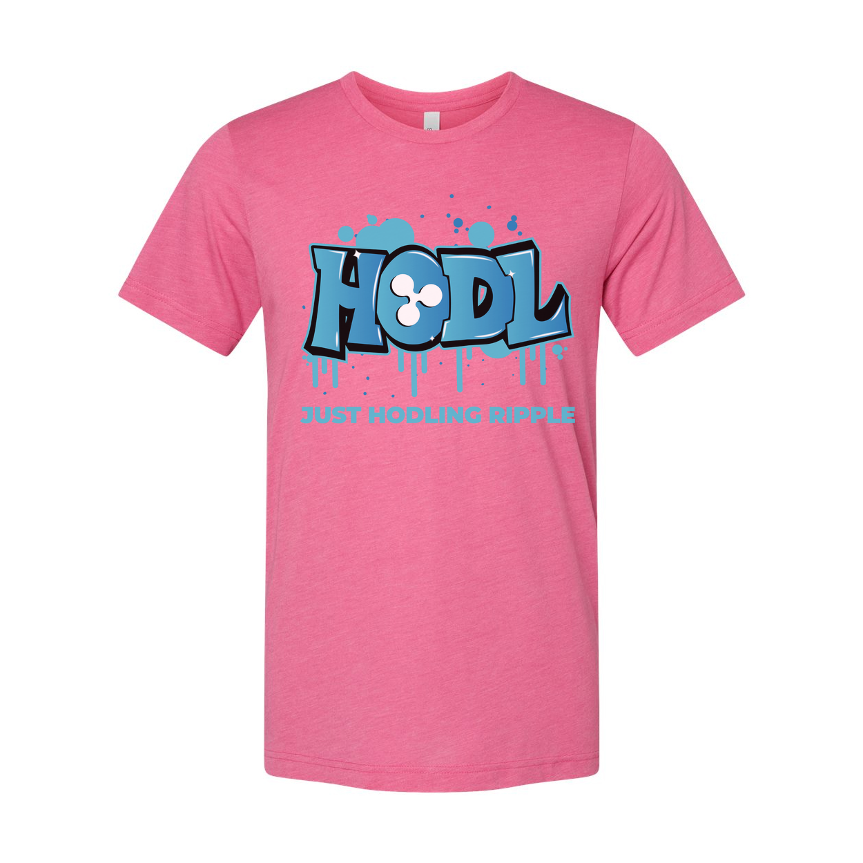 Crypto Hodl Graffiti Tee Featuring Blue HODL Logo And Just Hodling Ripple Text For Unisex Fit