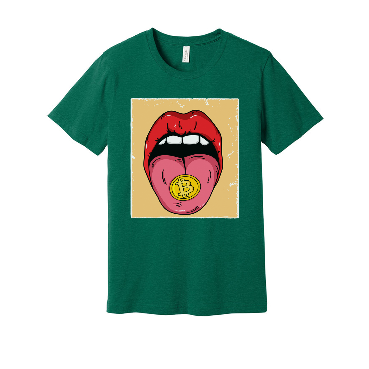 Crypto Bitcoin Tongue Graphic Tee for Unisex Adults