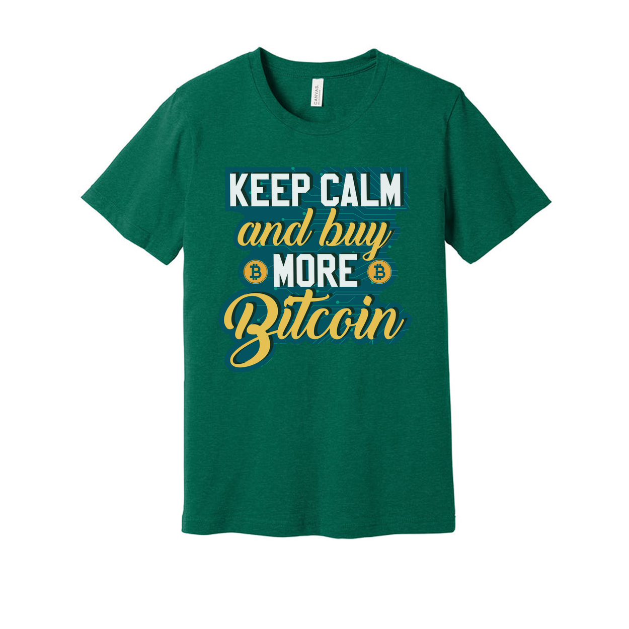 Keep Calm and Buy More Bitcoin Unisex Graphic Tee for Cryptocurrency Enthusiasts Worldwide