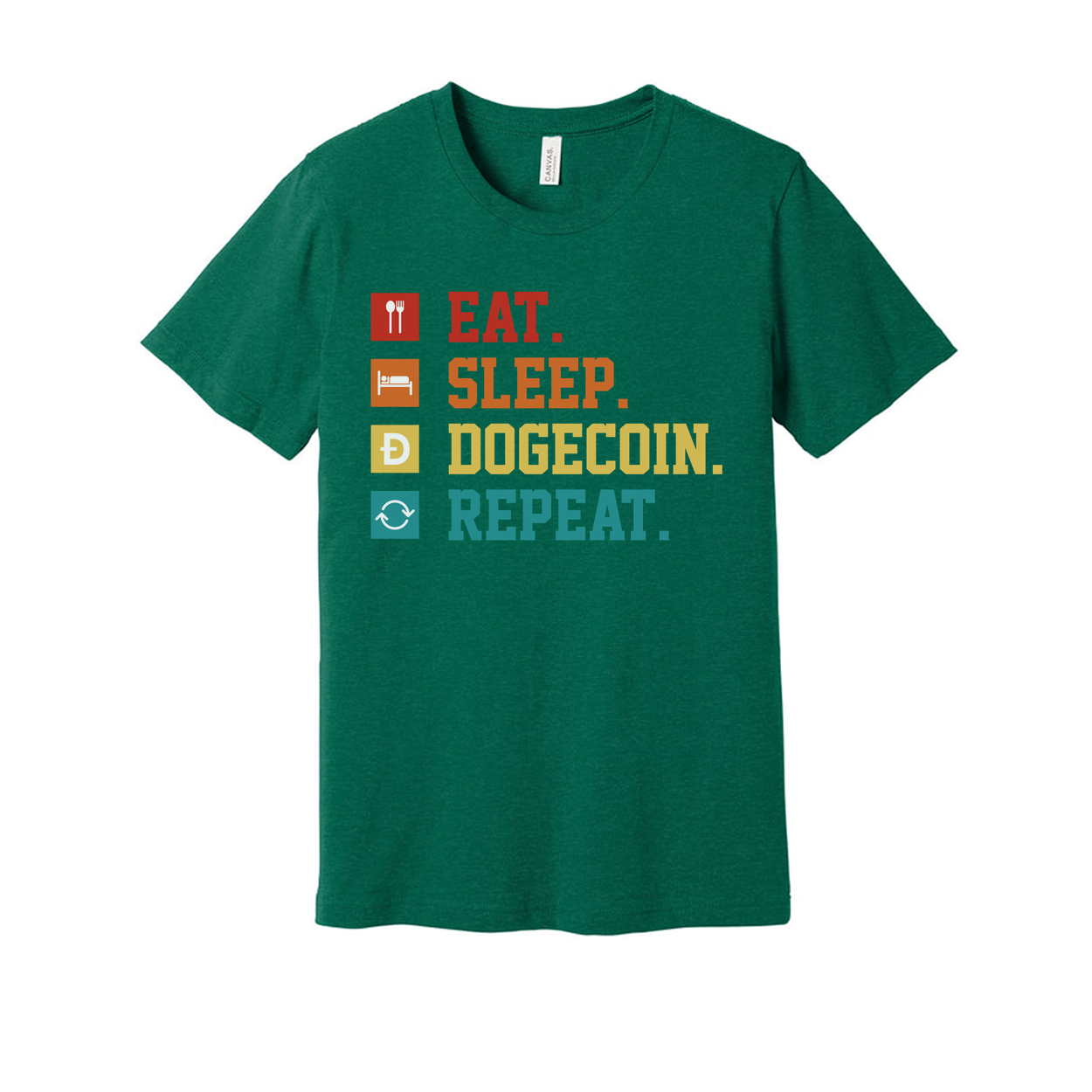 Eat Sleep Dogecoin Repeat Cryptocurrency Theme Unisex T Shirt For Crypto Fans Graphic Design