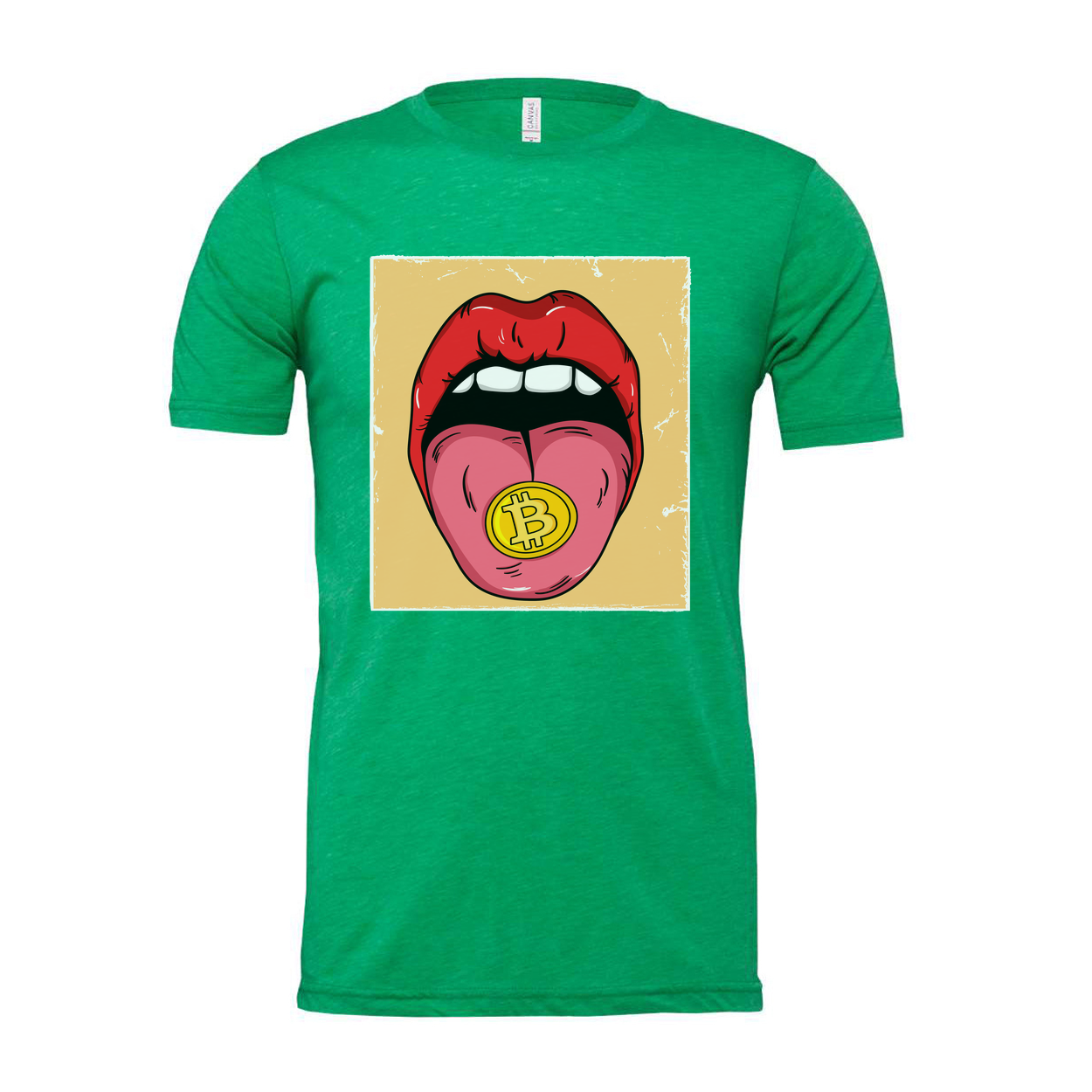 Crypto Bitcoin Tongue Graphic Tee for Unisex Adults