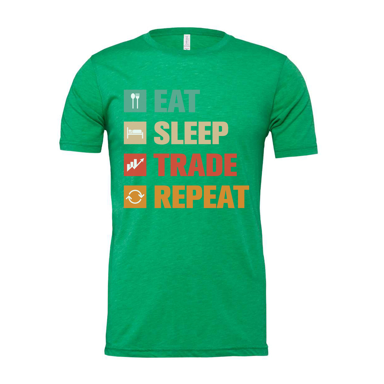 Crypto Trading Unisex T Shirt Eat Sleep Trade Repeat Graphic Tee for Investors and Traders