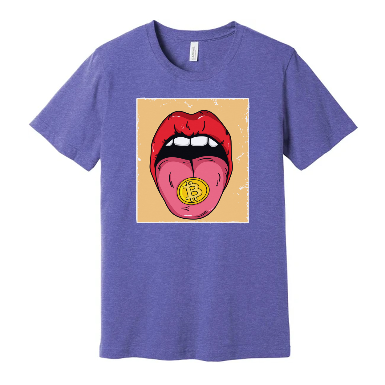 Crypto Bitcoin Tongue Graphic Tee for Unisex Adults