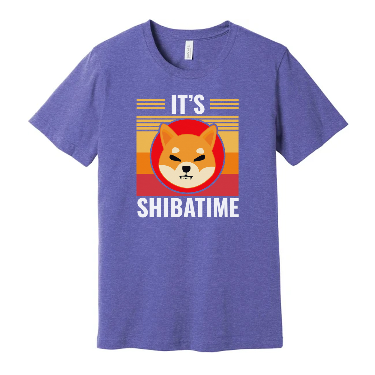 Its Shiba Time Graphic T Shirt With Retro Sunrise And Playful Shiba Inu Illustration For Casual Unisex Wear