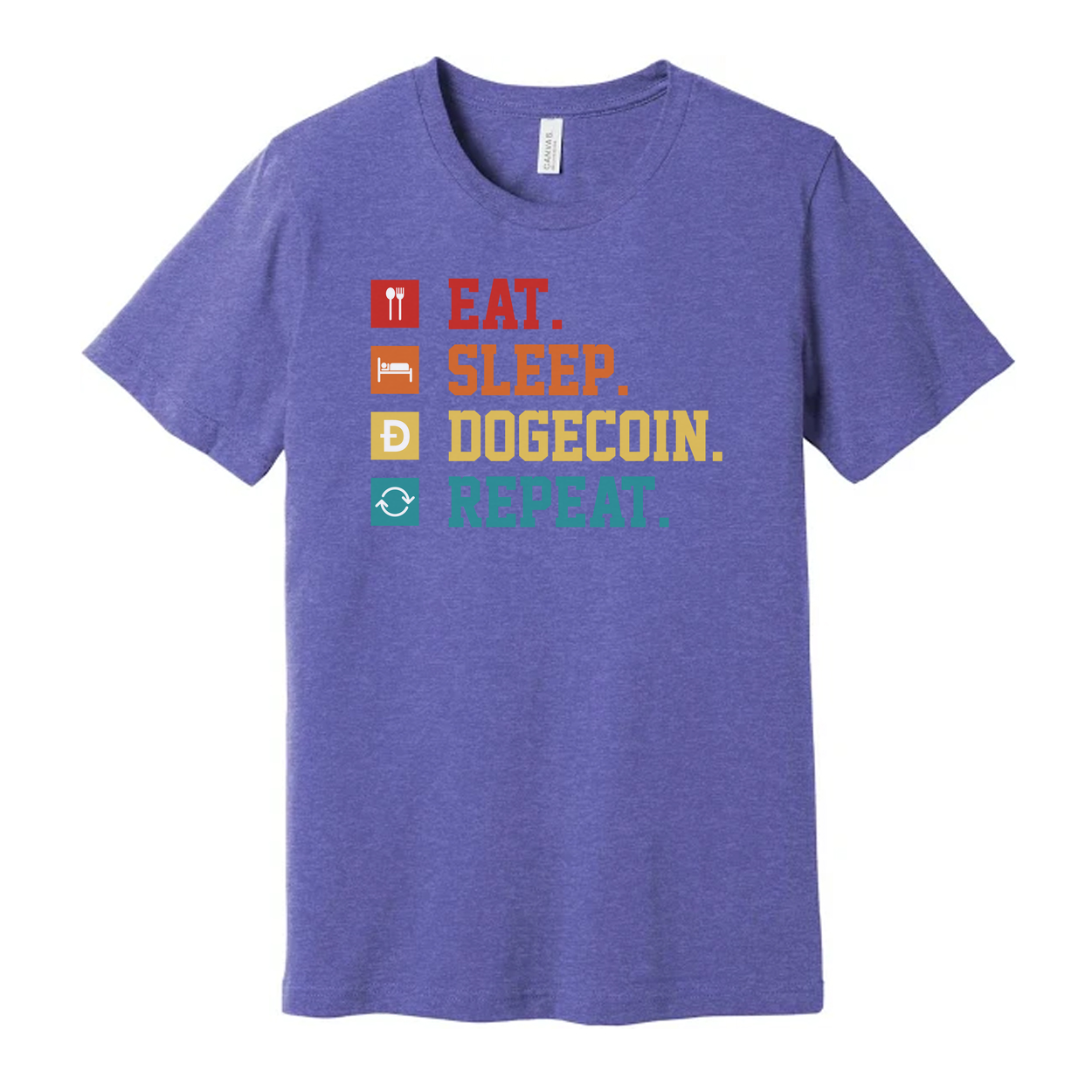Eat Sleep Dogecoin Repeat Cryptocurrency Theme Unisex T Shirt For Crypto Fans Graphic Design