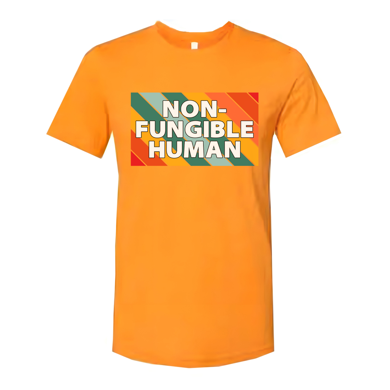 Non-Fungible Human Graphic Unisex T Shirt With Colorful Retro Stripe Pattern Artwork