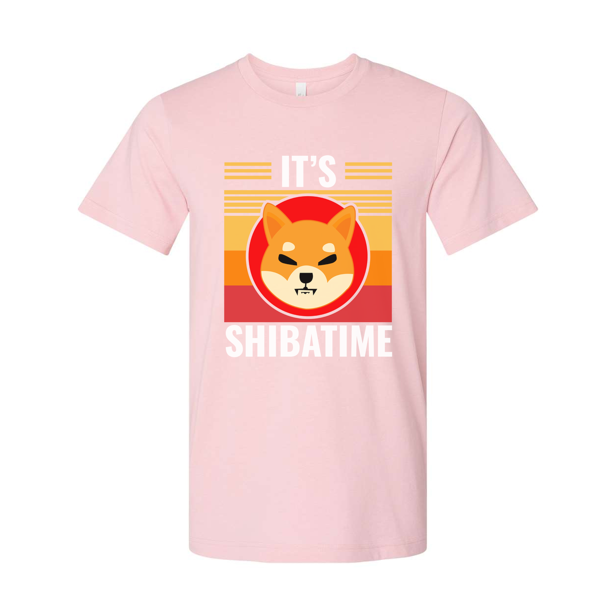 Its Shiba Time Graphic T Shirt With Retro Sunrise And Playful Shiba Inu Illustration For Casual Unisex Wear