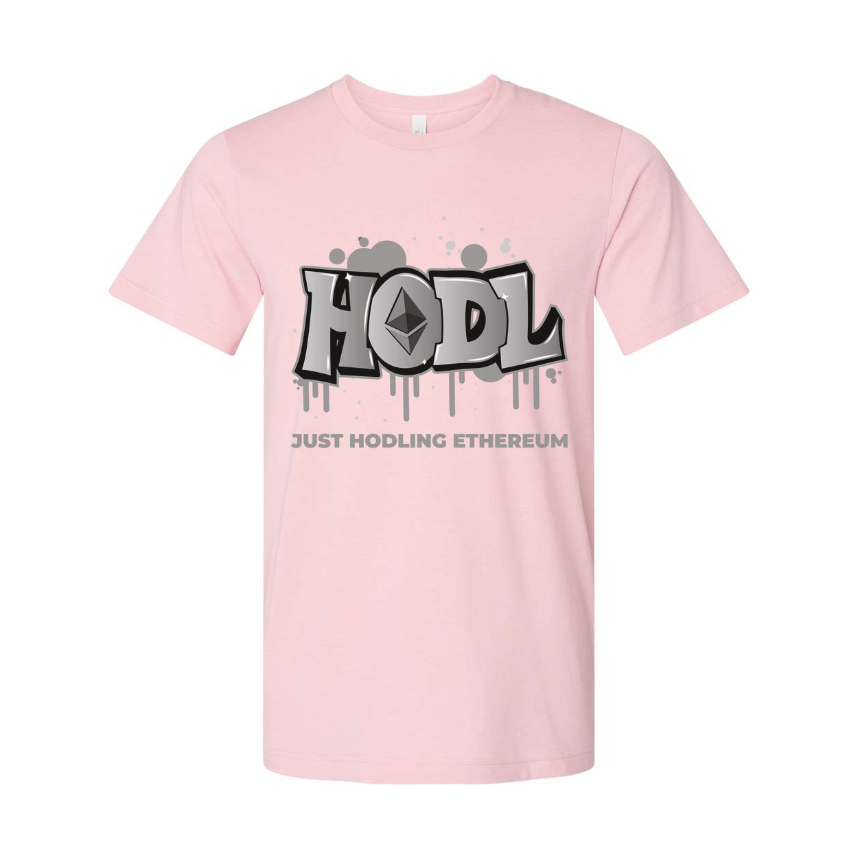 Unisex Short Sleeve Graphic Tee Featuring Hodl Ethereum Logo Artwork and Retro Typeface