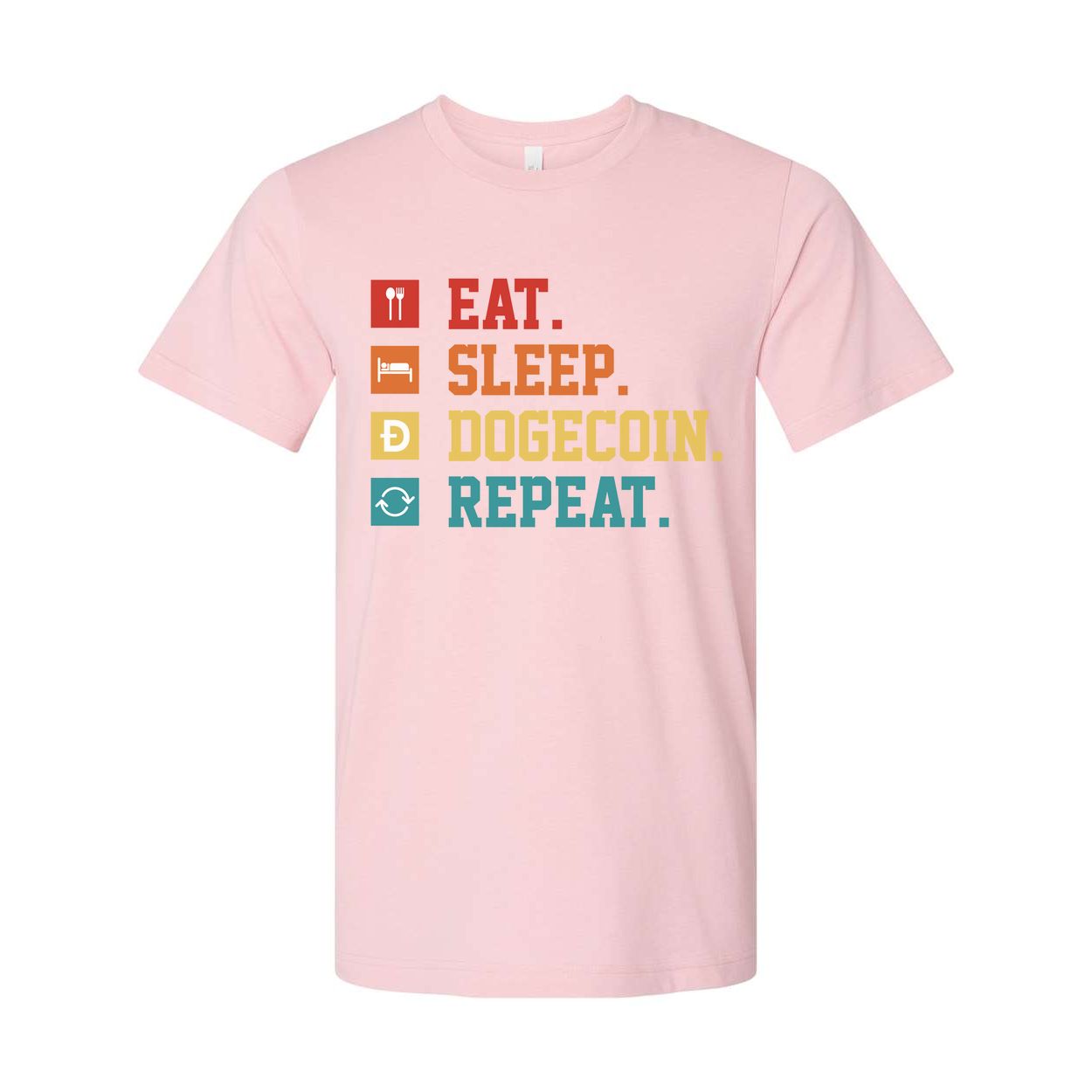 Eat Sleep Dogecoin Repeat Cryptocurrency Theme Unisex T Shirt For Crypto Fans Graphic Design