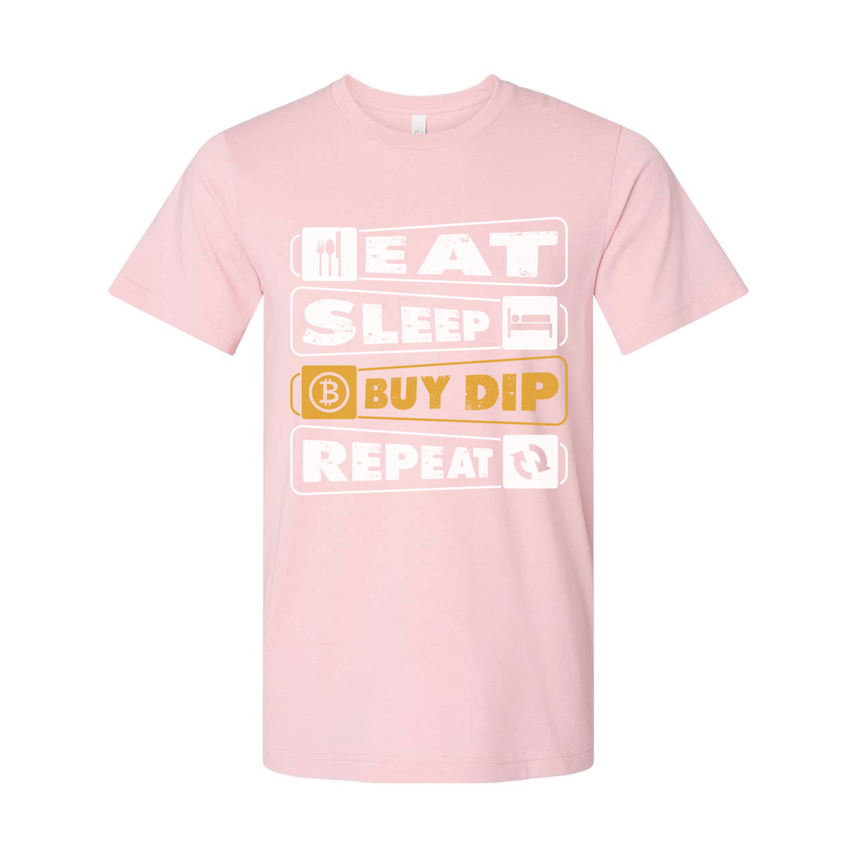 Unisex Crypto Bitcoin T Shirt With Eat Sleep Buy Dip Repeat Graphic Tee Design Artwork
