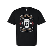 Keep Calm Drink Coffee Graphic Tee Unisex Short Sleeve Shirt For Coffee Lovers Everyday