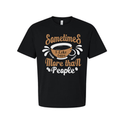 Sometimes I Like Coffee More Than People Unisex Graphic Tee With Coffee Cup Design