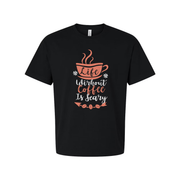 Unisex Coffee Slogan T-Shirt With Cup Graphic And Life Without Coffee Is Scary Design For Casual Everyday Wear