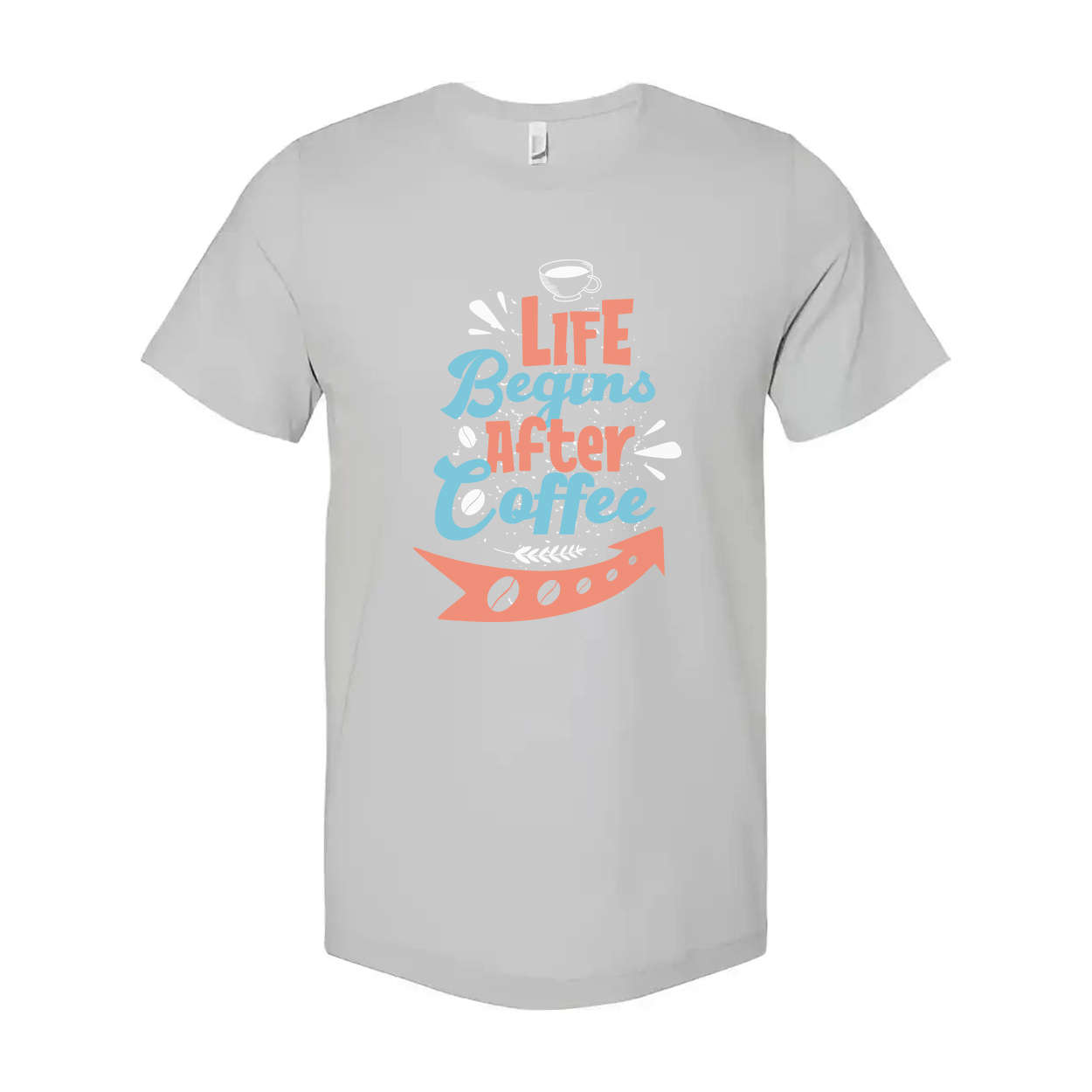 Life Begins After Coffee Unisex Graphic Tee With Coffee Cup Design For Coffee Lovers