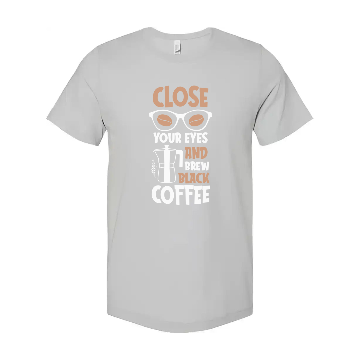 Close Your Eyes And Brew Coffee Unisex Graphic Tee For Coffee Lovers And Morning Rituals