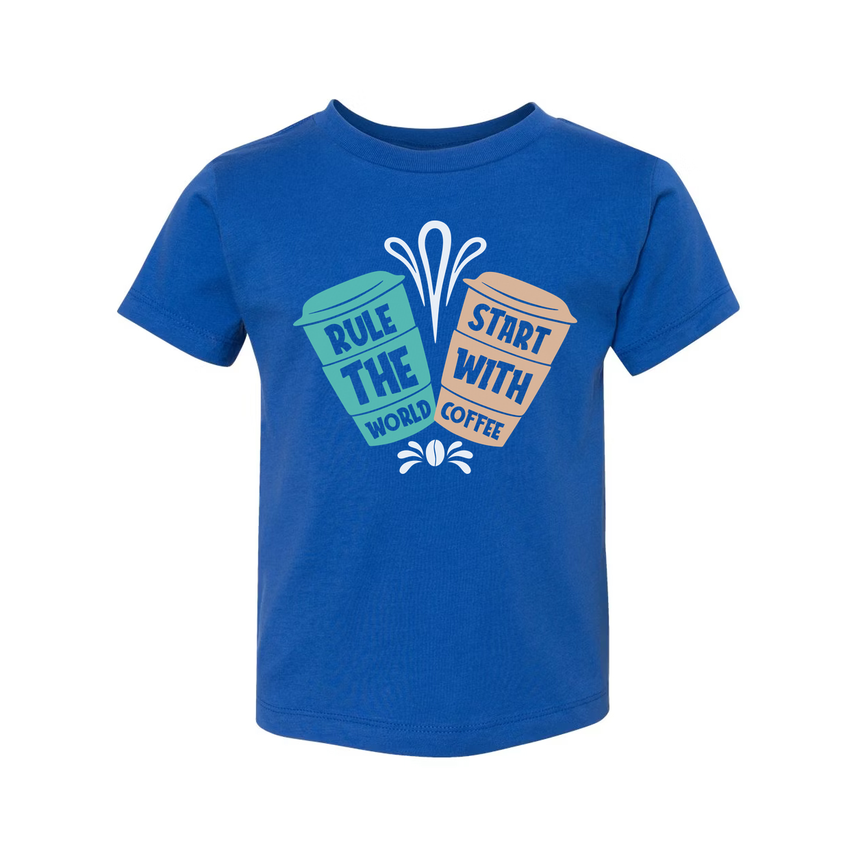Unisex Coffee Graphic Tee With Rule The World Start With Coffee Quote Design Casual Everyday Wear