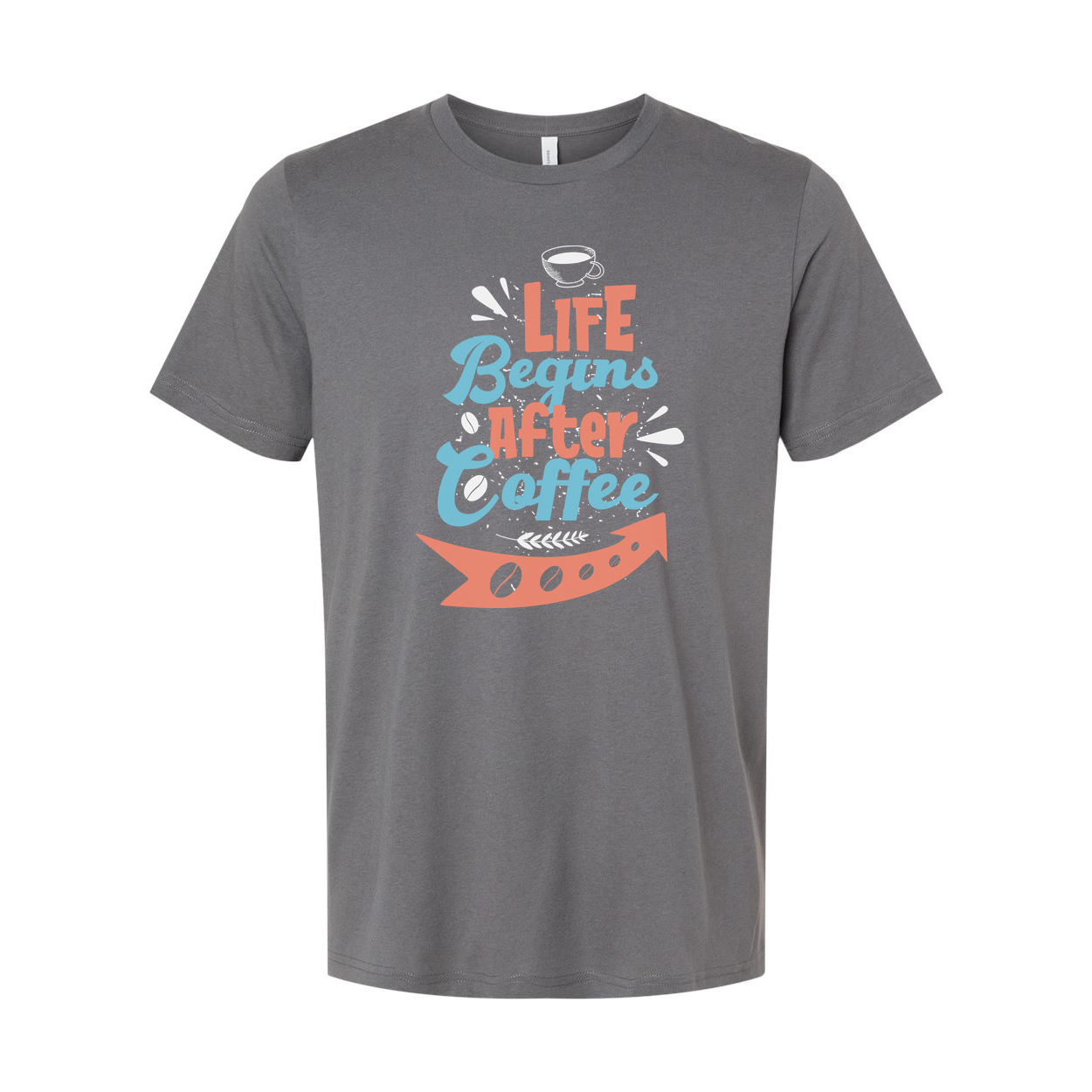 Life Begins After Coffee Unisex Graphic Tee With Coffee Cup Design For Coffee Lovers