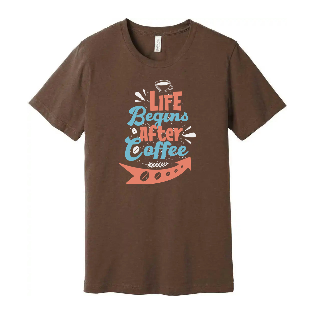 Life Begins After Coffee Unisex Graphic Tee With Coffee Cup Design For Coffee Lovers