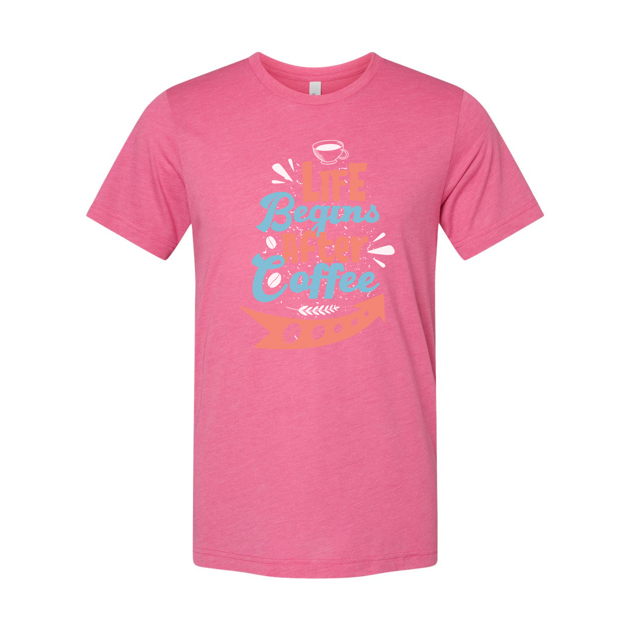 Life Begins After Coffee Unisex Graphic Tee With Coffee Cup Design For Coffee Lovers