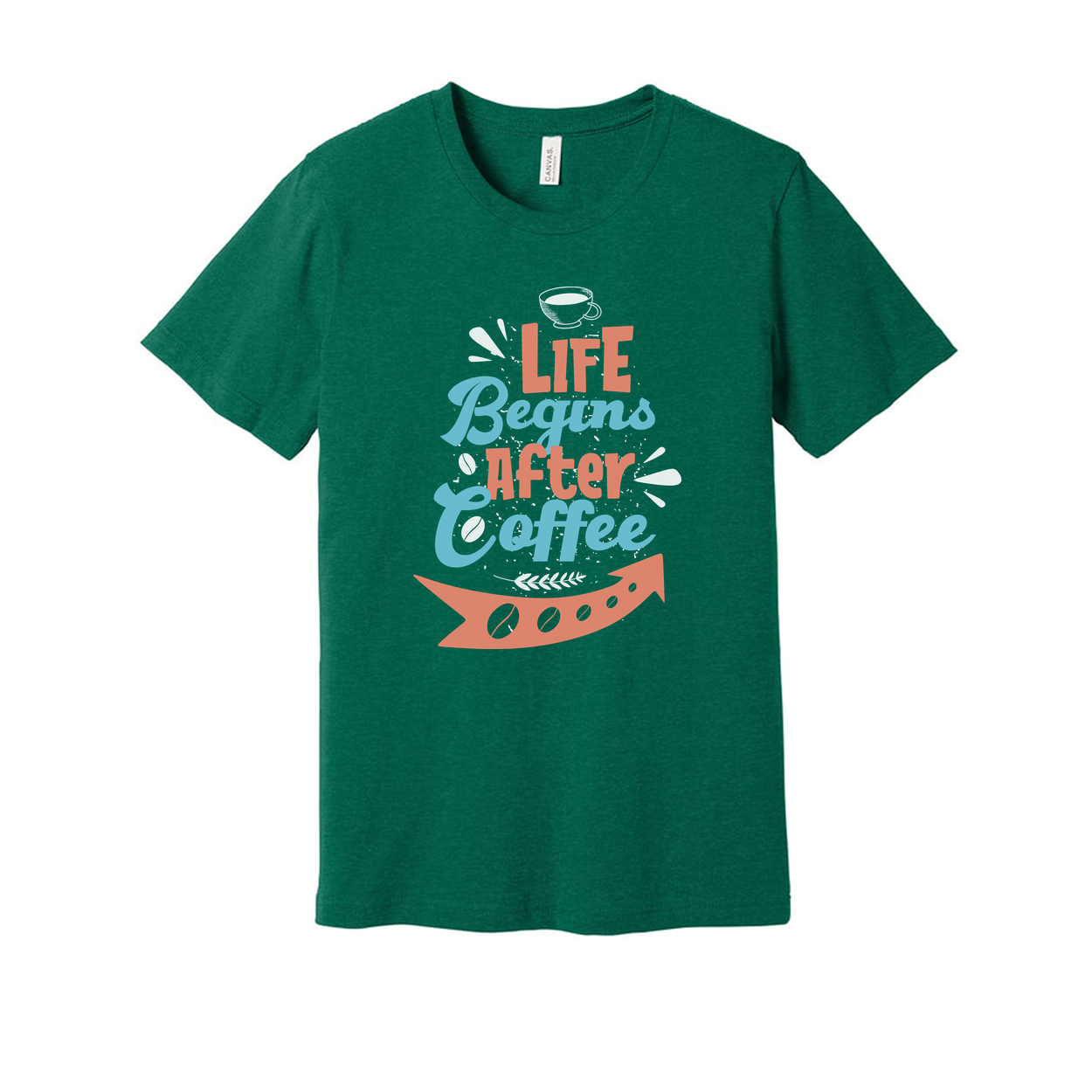 Life Begins After Coffee Unisex Graphic Tee With Coffee Cup Design For Coffee Lovers
