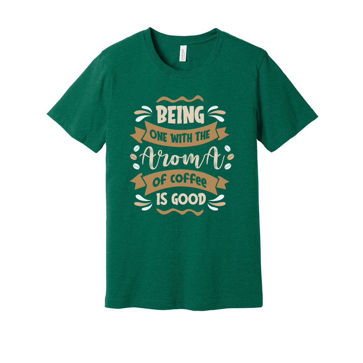 Unisex T Shirt Featuring Quote Being One With The Aroma Of Coffee Is Good Casual Wear For Coffee Lovers