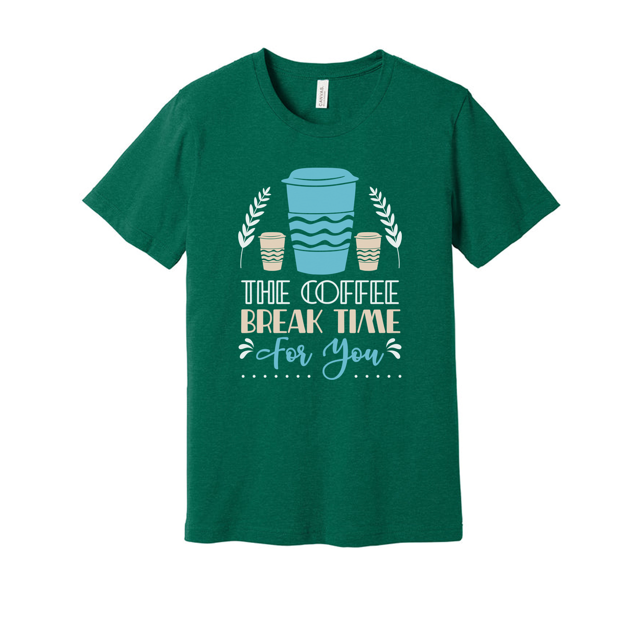 Coffee Break Time For You Graphic Unisex Short Sleeve T Shirt With Coffee Cup Design