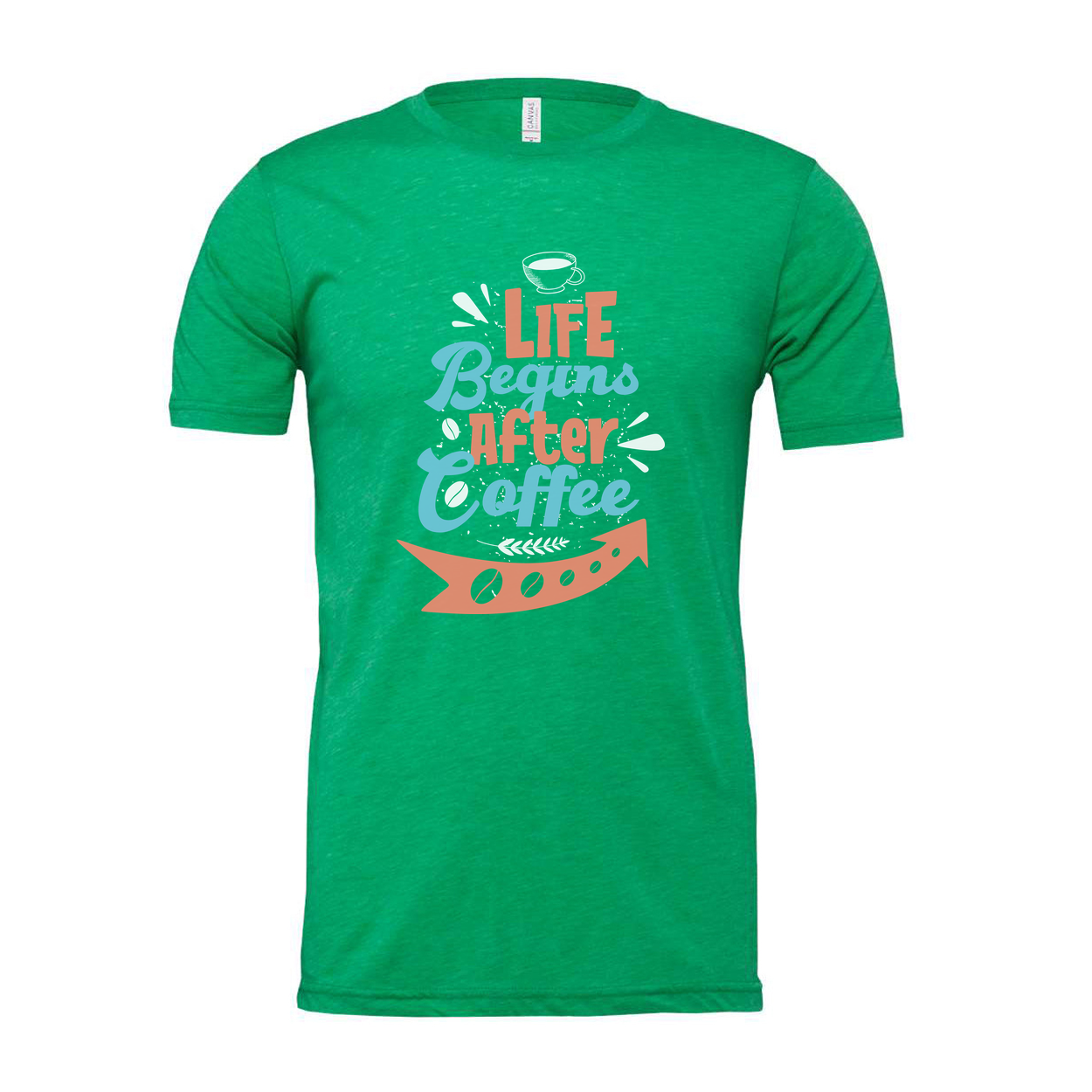 Life Begins After Coffee Unisex Graphic Tee With Coffee Cup Design For Coffee Lovers