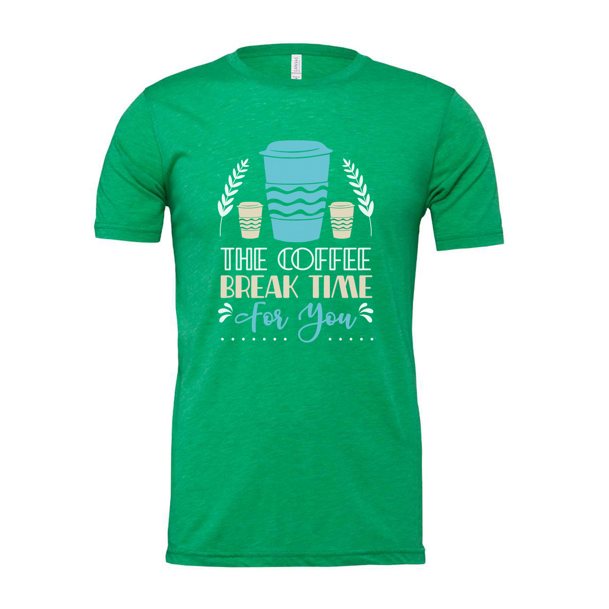 Coffee Break Time For You Graphic Unisex Short Sleeve T Shirt With Coffee Cup Design
