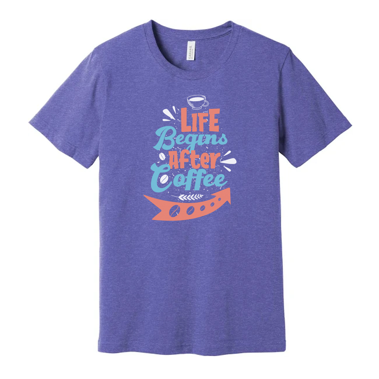Life Begins After Coffee Unisex Graphic Tee With Coffee Cup Design For Coffee Lovers