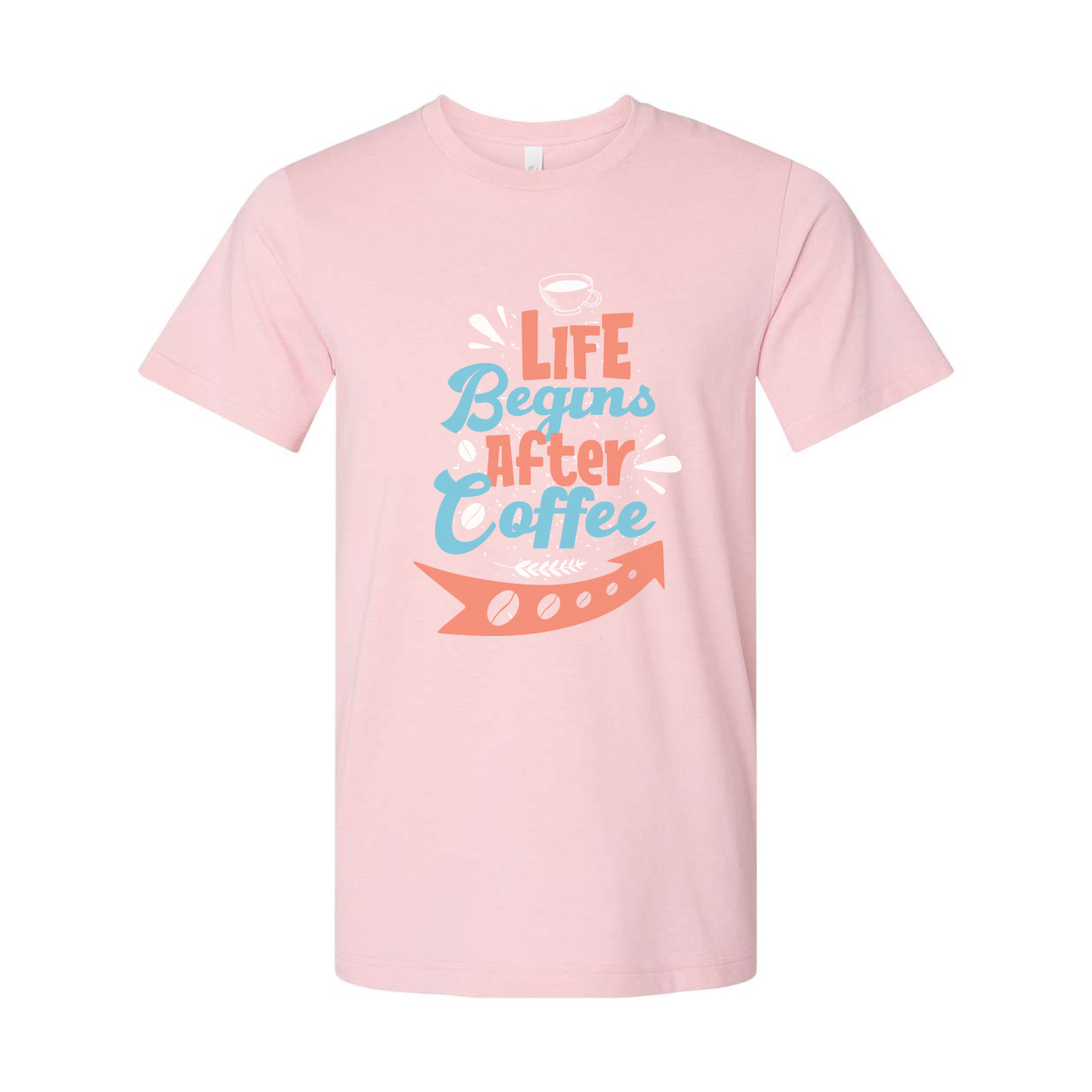 Life Begins After Coffee Unisex Graphic Tee With Coffee Cup Design For Coffee Lovers