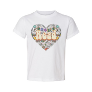 Unisex Read Heart Library Books Graphic T Shirt For Book Lovers And Avid Readers