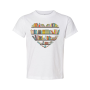 Unisex T Shirt With Heart Shaped Bookshelf Graphic For Book Lovers And Readers Worldwide