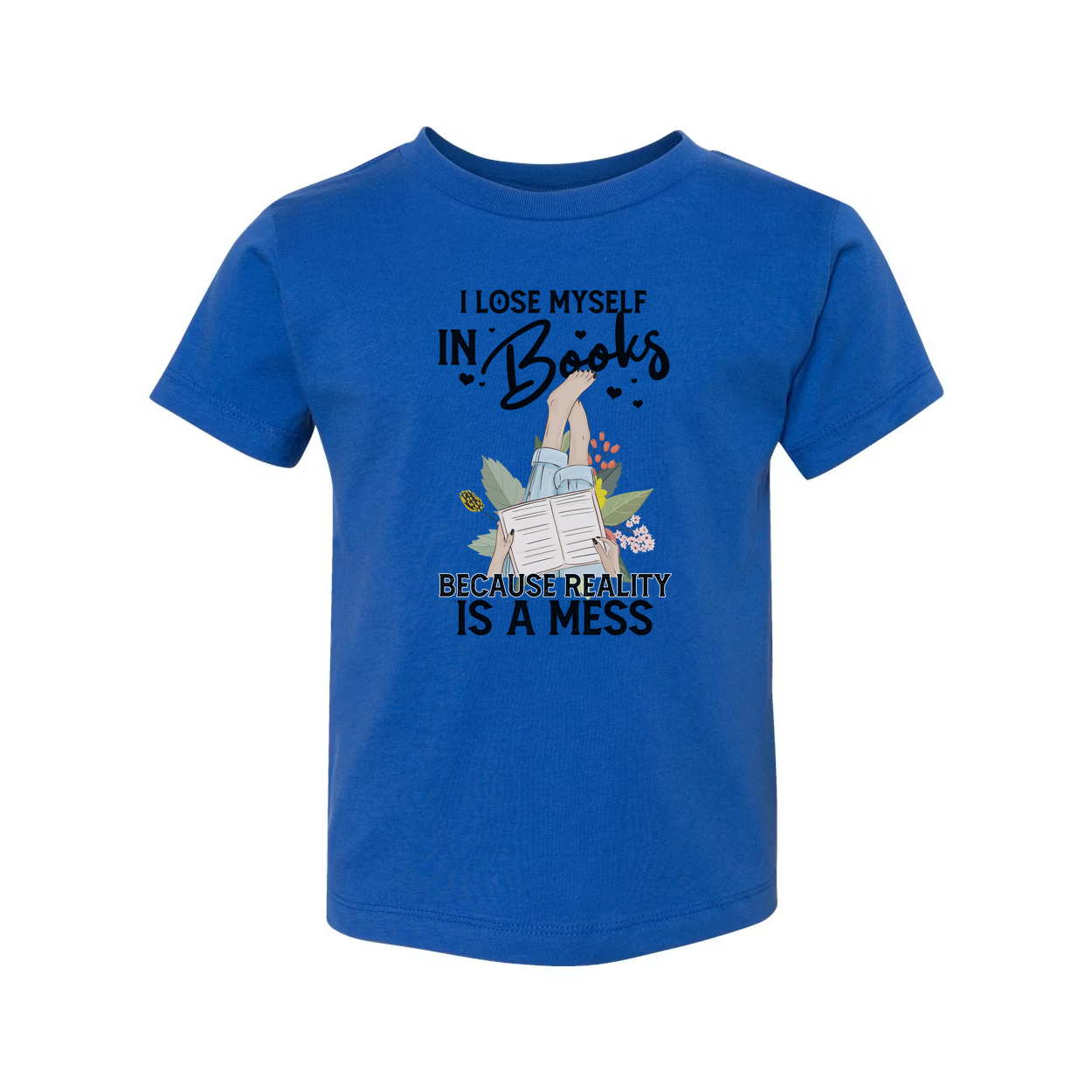 Unisex Book Lover T Shirt With Quote I Lose Myself In Books Because Reality Is A Mess