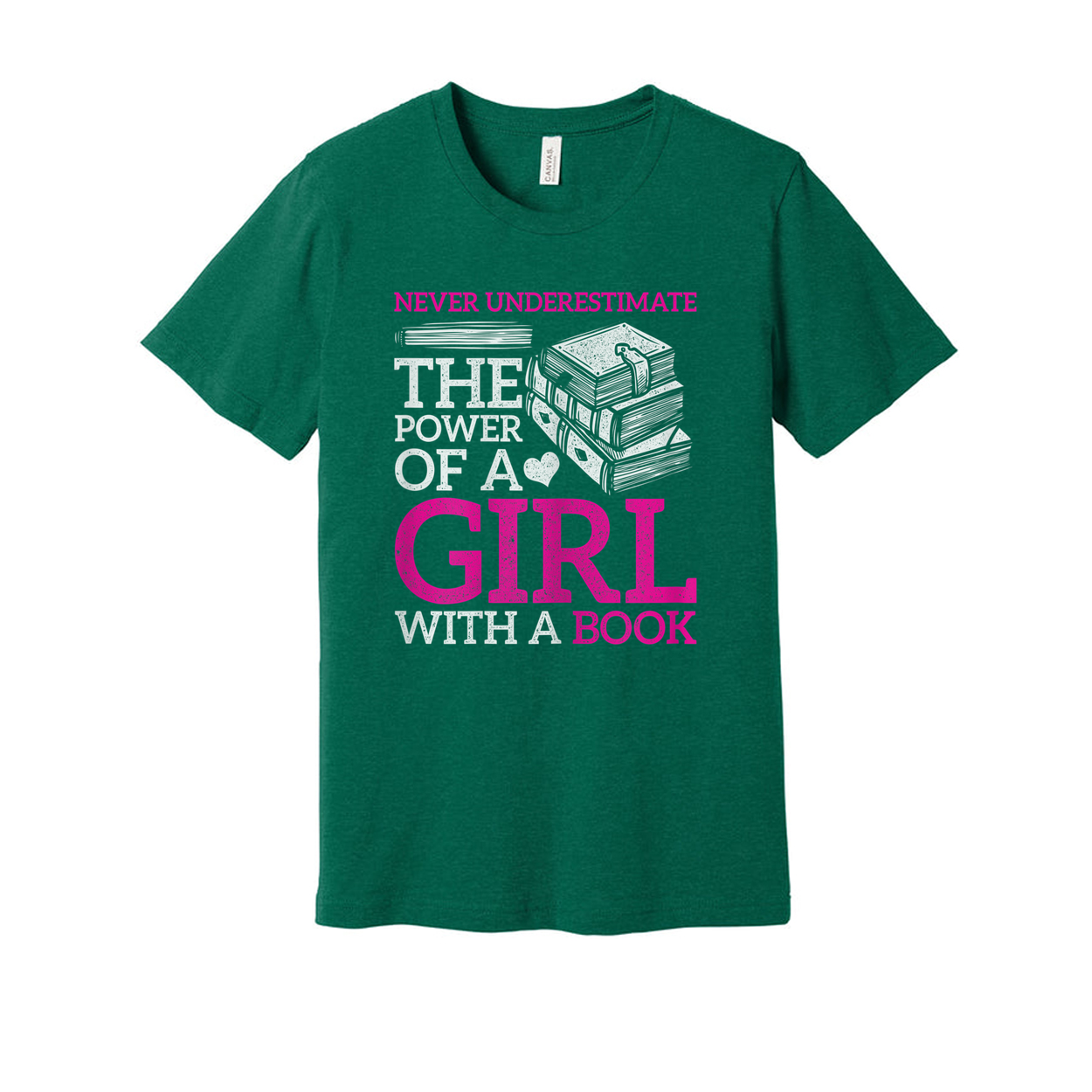Never Underestimate The Power Of A Girl With A Book Graphic T Shirt Unisex Short Sleeve