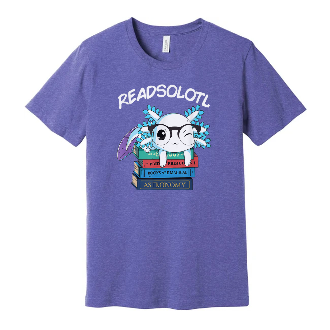 Unisex Bookish Panda Graphic Tee With Glasses And Stack Of Books