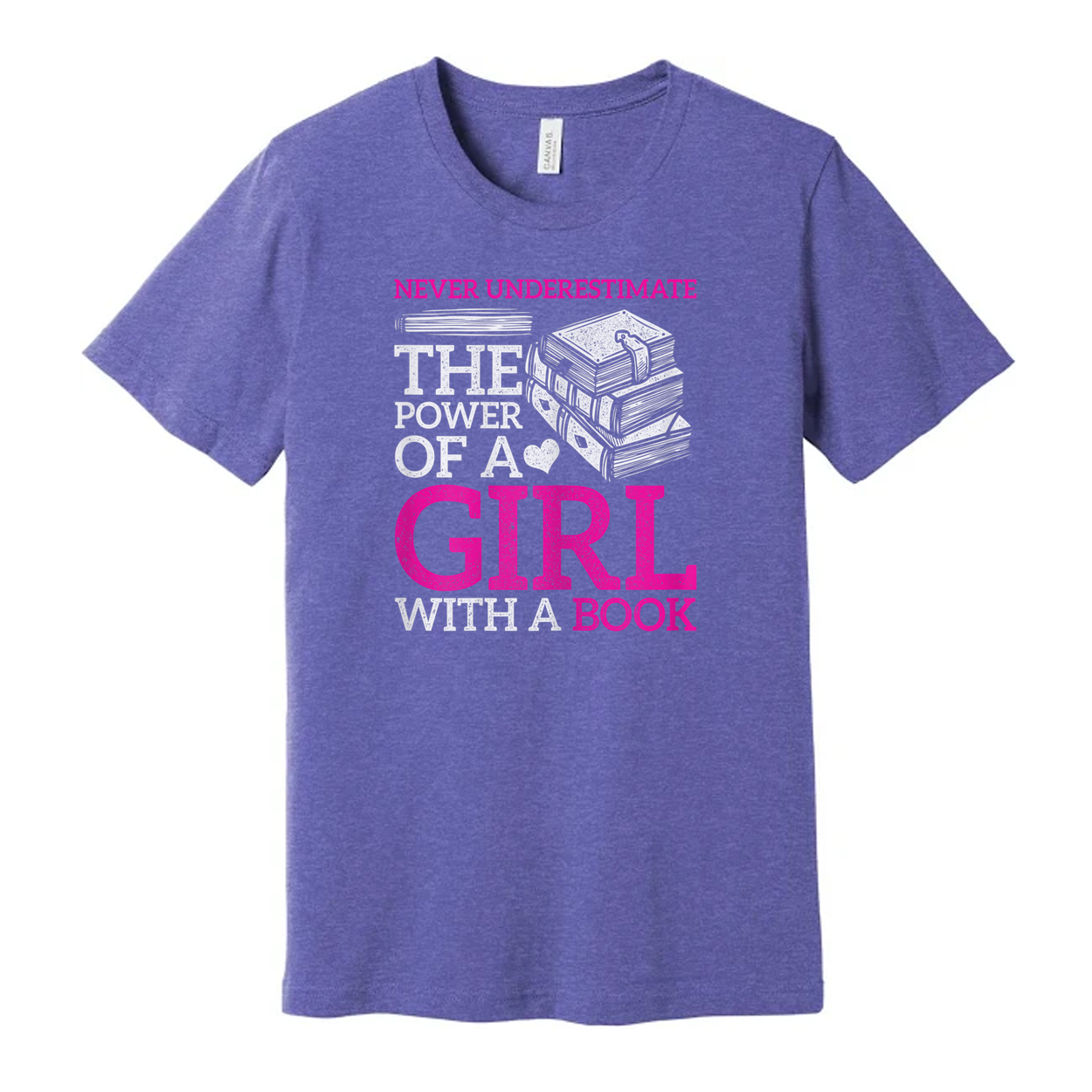 Never Underestimate The Power Of A Girl With A Book Graphic T Shirt Unisex Short Sleeve