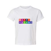 Happy Birthday Periodic Table Design Unisex T Shirt With Colorful Block Elements Artwork