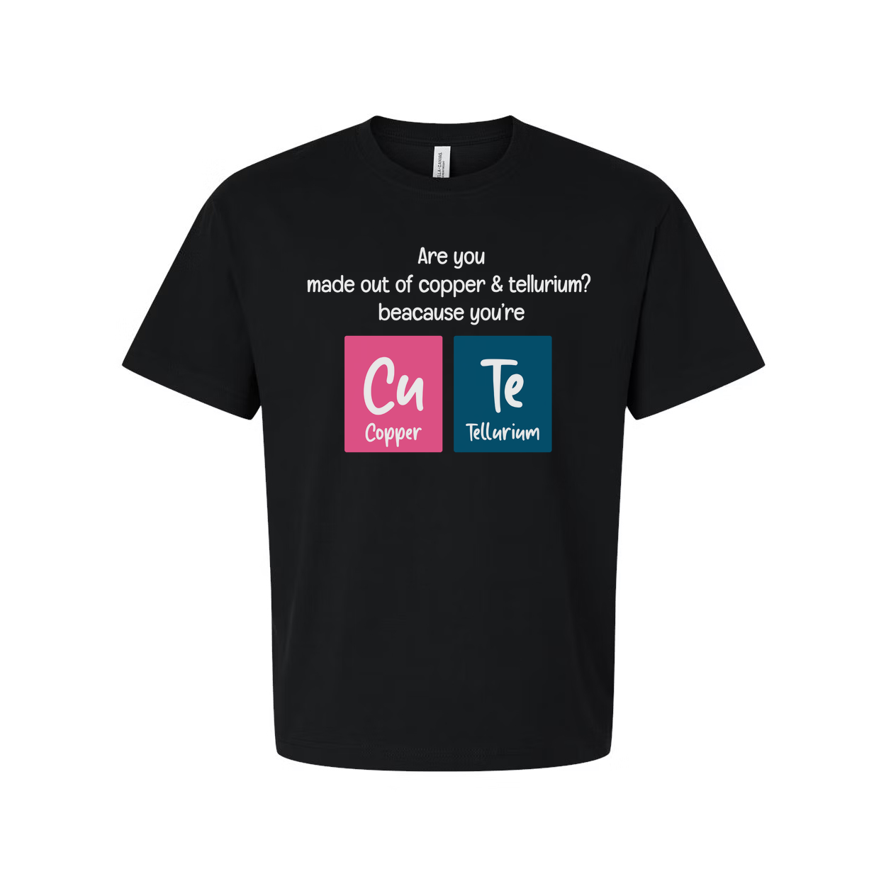 Unisex Science T Shirt With Copper And Tellurium Cu Te Pun For Chemistry Fans Everywhere
