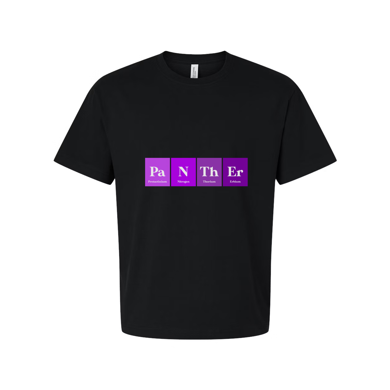 Panther Themed Periodic Table Style Graphic T Shirt For Science Lovers Unisex Tee