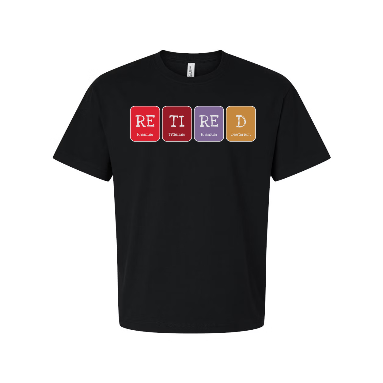 Retired Scientist T Shirt Featuring Periodic Table Style Element Tiles Design For Science Lovers