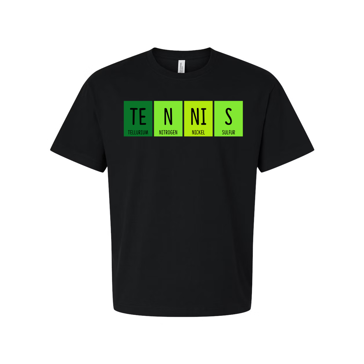 Unisex Tennis Themed Science Elements Graphic T Shirt With Periodic Table Design