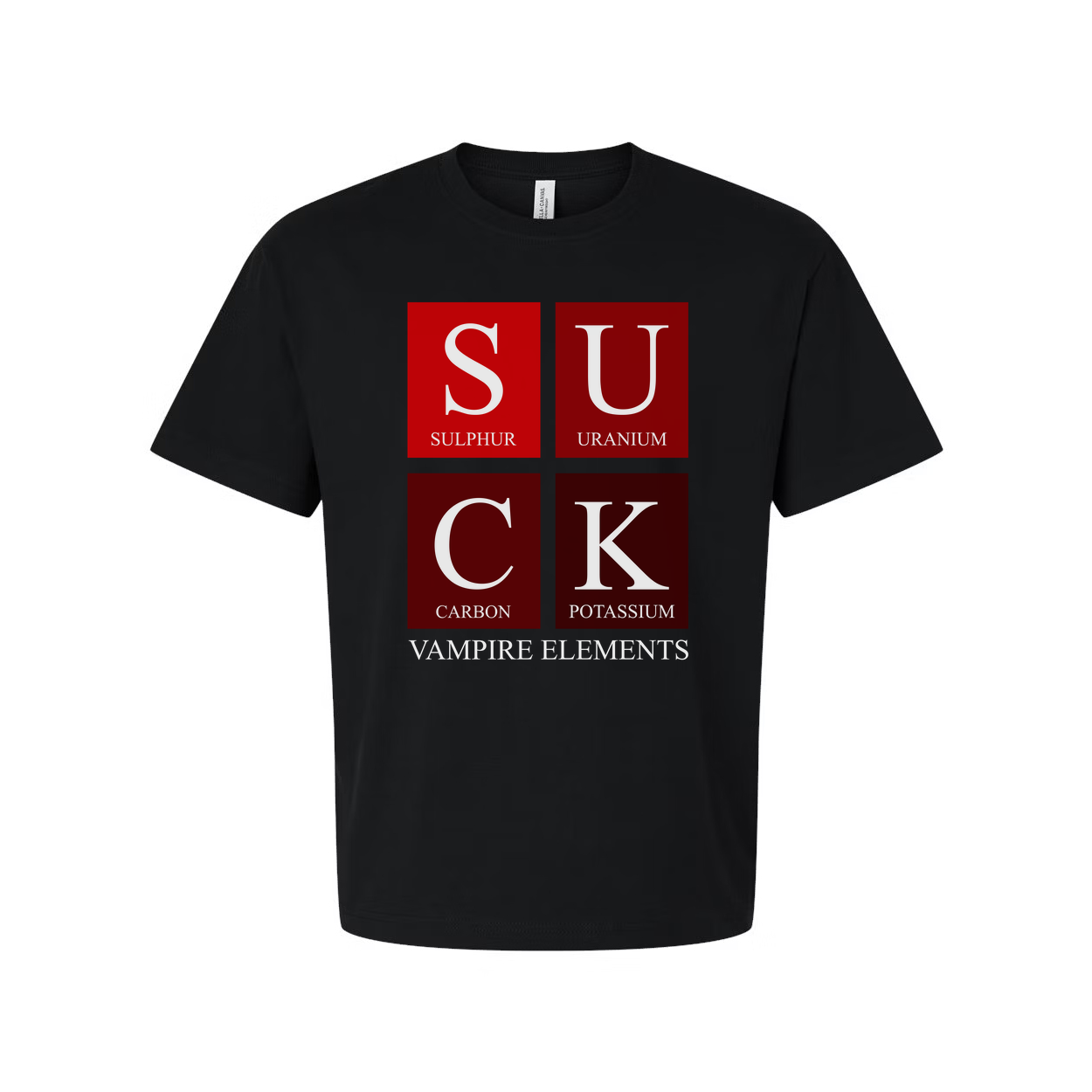 Vampire Elements S U C K Graphic Tee For Science Lovers Unisex Short Sleeve Shirt