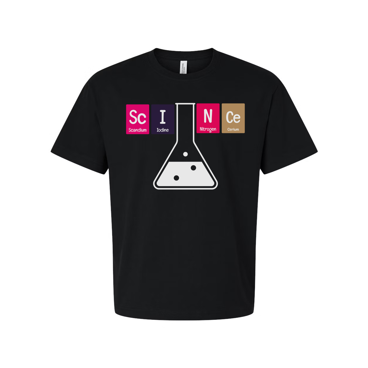 Science Themed Unisex T Shirt With Periodic Table Elements Beaker Graphic For Science Lovers