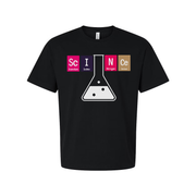 Science Themed Unisex T Shirt With Periodic Table Elements Beaker Graphic For Science Lovers